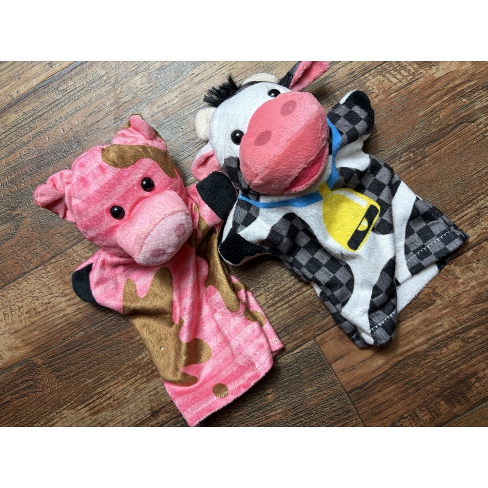 Melissa and Doug Cow Plush Hand Puppet Barn Buddies Farm Animal Friends